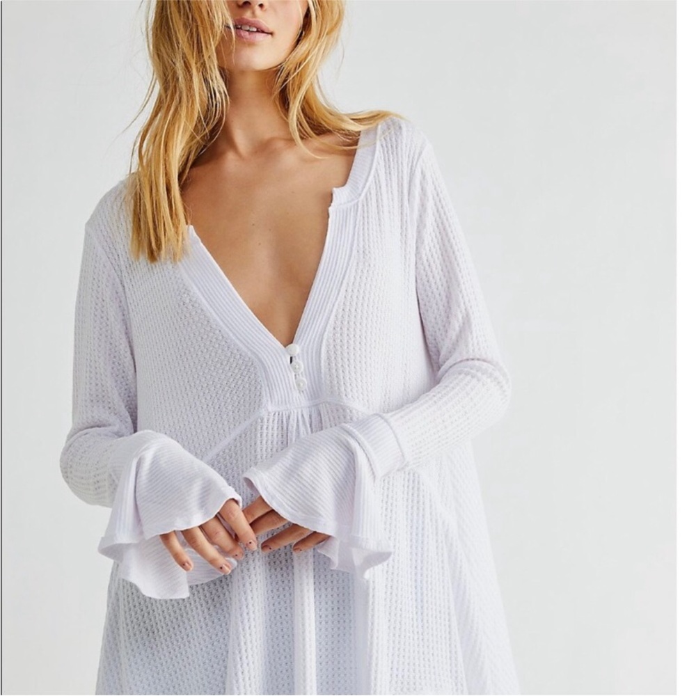 Free People White Olivia Henley Tunic
